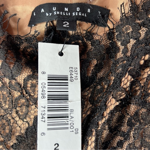 Laundry Shelli Segal Size 2 Cocktail Dress Lace Overlay Midi Cocktail Party NWT - Picture 8 of 14